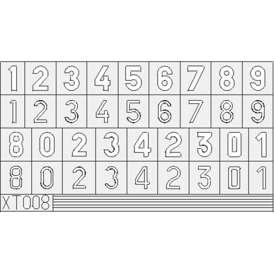 Eduard XT008 1/35 German Numbers Medium Sticker for AFV