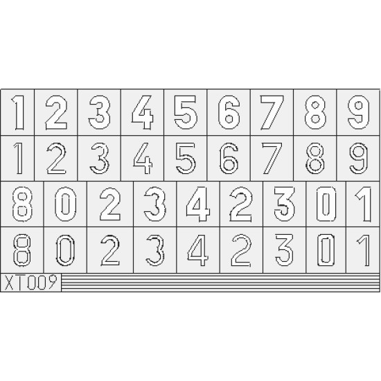 Eduard XT009 1/35 German Numbers Large Sticker for AFV
