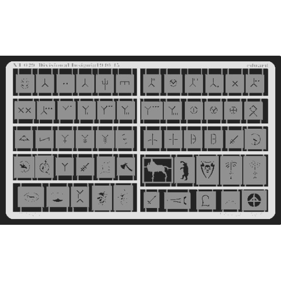 Eduard XT029 1/35 Divisional Insignia 1940-45 Sticker for AFV