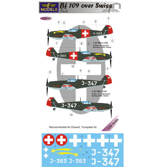 LF Models C32103 1/32 Bf 109 over Swiss I.