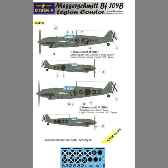 LF Models C44109 1/144 Messerschmitt Bf 109B Legion Condor
