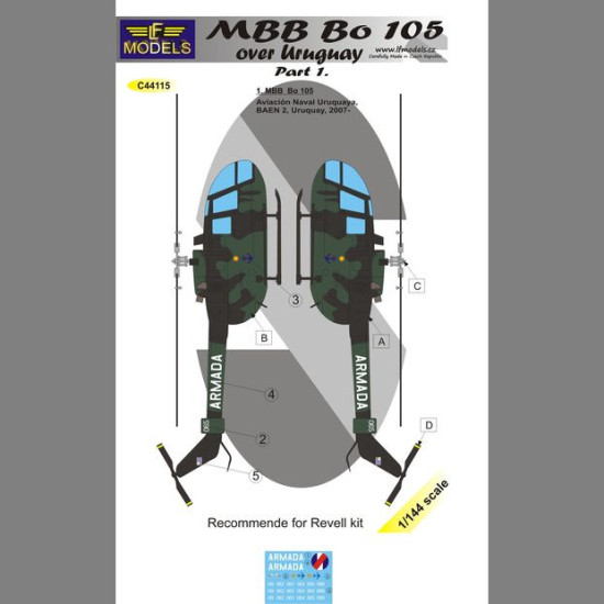 LF Models C44115 1/144 MBB Bo 105 over Uruquay part 1. LF Models C44115 1/144 MBB Bo 105 over Uruquay part 1.