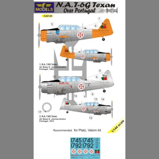 LF Models C44120 1/144 N.A. T-6G Texan Over Portugal