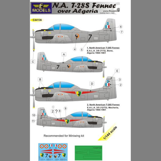 LF Models C44136 1/144 N.A. T-28S Fennec over Algeria