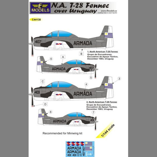 LF Models C44138 1/144 N.A. T-28S Fennec over Uruguay
