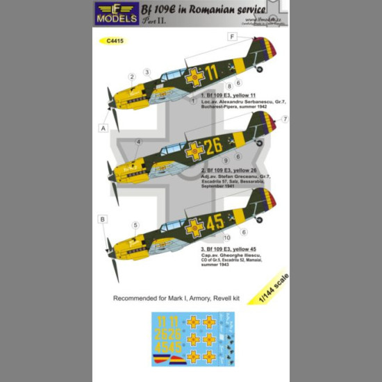 LF Models C4415 1/144 Bf 109E-3/E-7 Romania II.