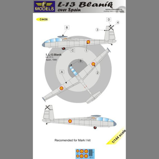 LF Models C4436 1/144 L-13 Blanik over Spain