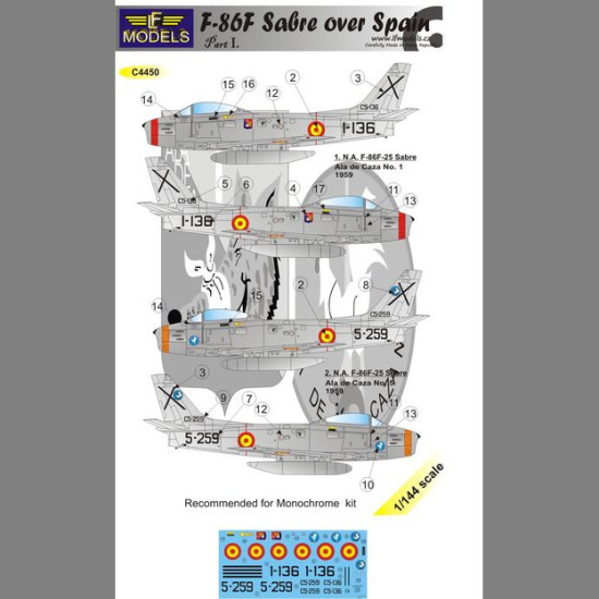 LF Models C4450 1/144 N.A. F-86F Sabre over Spain part I.