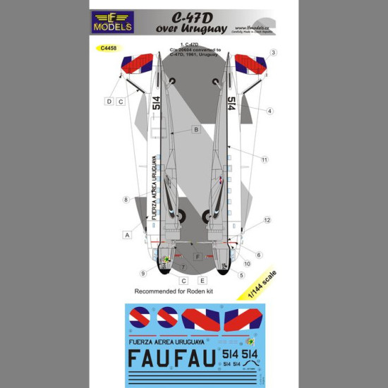 LF Models C4458 1/144 Douglas C-47D over Uruguay