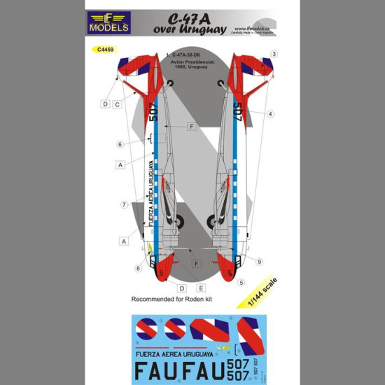 LF Models C4459 1/144 Douglas C-47A over Uruguay