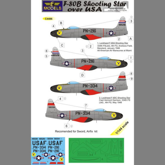 LF Models C4486 1/144 F-80B Shooting Star over USA