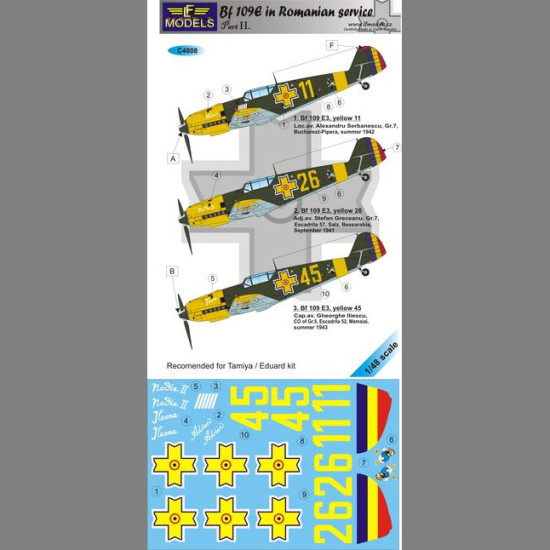 LF Models C4808 1/48 Bf 109E-3/E-7 Romania II.