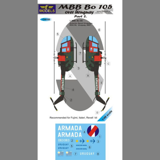 LF Models C48185 1/48 MBB Bo 105 over Uruquay part 2.