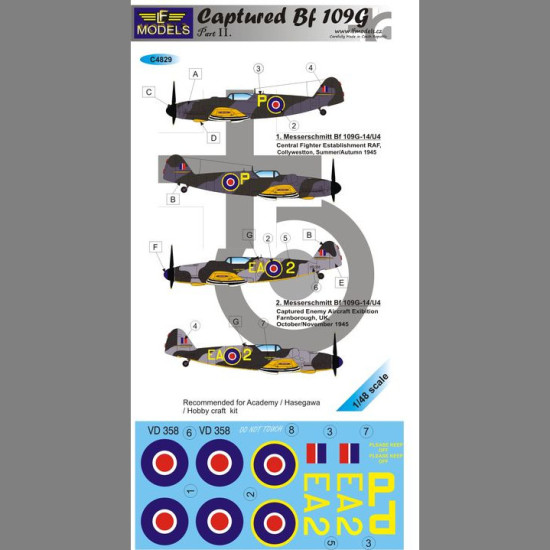 LF Models C4829 1/48 Captured Bf 109G Part II.