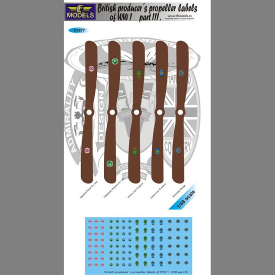 LF Models C4877 1/48 British WWI producer´s labels of propellers part III.