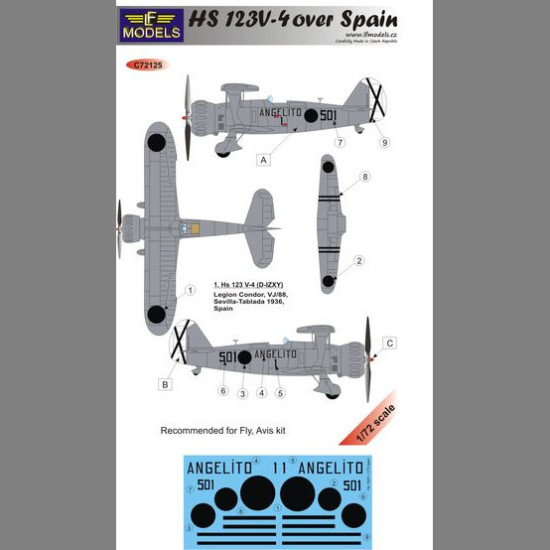 LF Models C72125 1/72 Henschel Hs 123V-4 over Spain