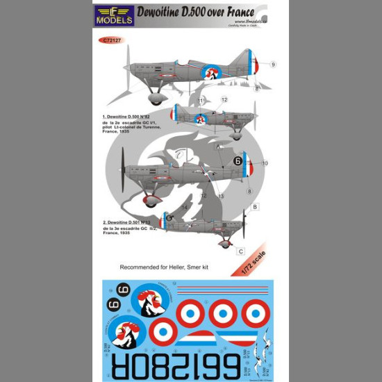 LF Models C72127 1/72 Dewoitine D.500 over France