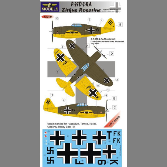 LF Models C72141 1/72 Republic P-47D-2-RA Thunderbolt Zirkus Rosarius