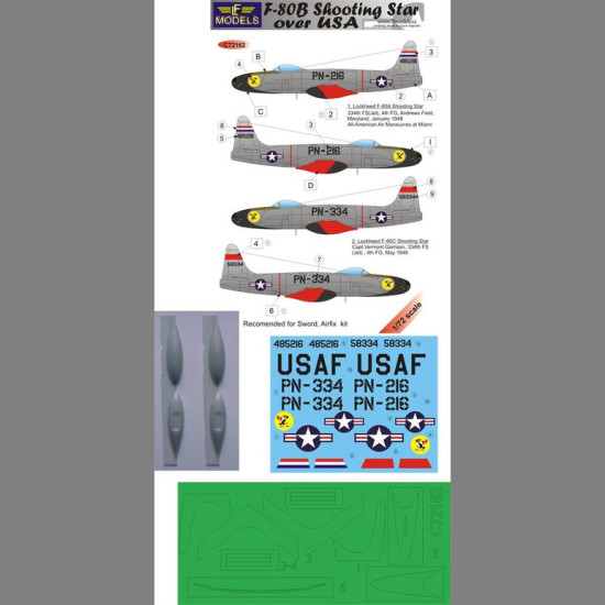 LF Models C72162 1/72 F-80B Shooting Star over USA