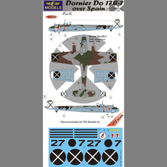 LF Models C72192 1/72 Dornier Do17E-1 over Spain II.