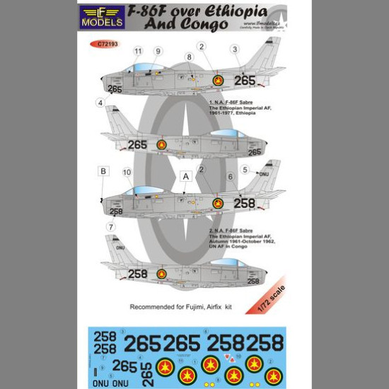 LF Models C72193 1/72 N.A. F-86F Sabre over Ethiopia/Congo