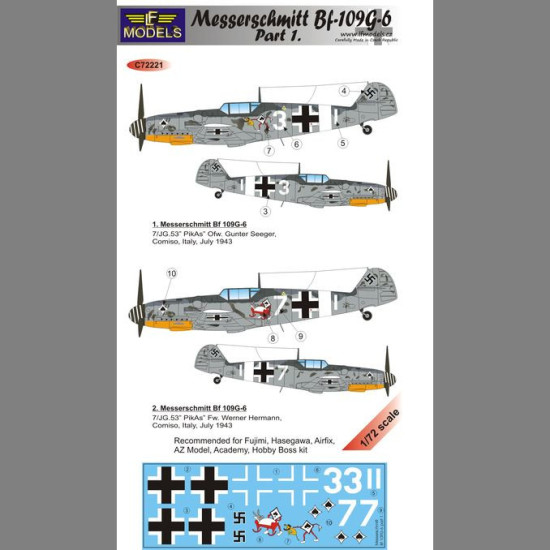 LF Models C72221 1/72 Messerschmitt Bf 109G-6 Comiso cartoon part 1. LF Models C72221 1/72 Messerschmitt Bf 109G-6 Comiso cartoon part 1.