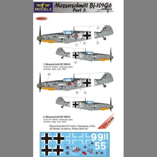 LF Models C72223 1/72 Messerschmitt Bf 109G-6 Comiso cartoon part 3. LF Models C72223 1/72 Messerschmitt Bf 109G-6 Comiso cartoon part 3.