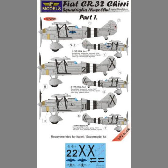 LF Models C72229 1/72 FIAT CR.32 Squadriglia Musollini part 1. LF Models C72229 1/72 FIAT CR.32 Squadriglia Musollini part 1.