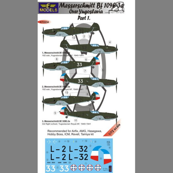LF Models C72234 1/72 Messerschmitt Bf 109E-3a over Yugoslavia part 1