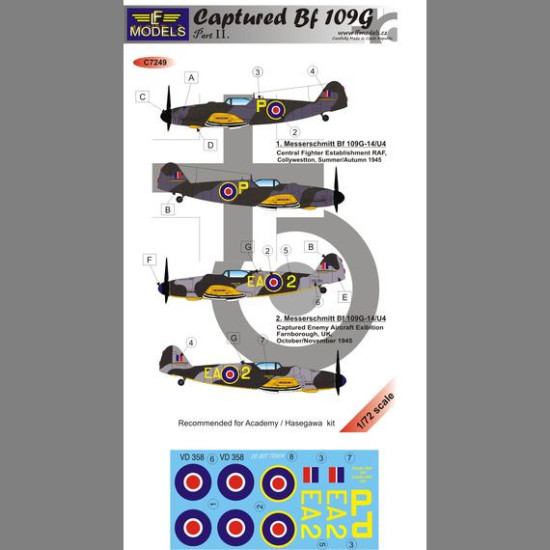 LF Models C7249 1/72 Captured Bf 109G Part II.