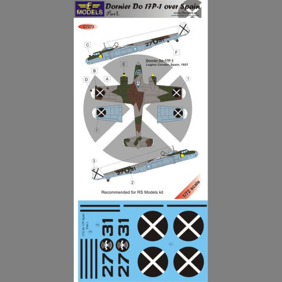 LF Models C7273 1/72 Dornier Do17P-1 over Spain I.
