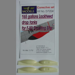 LF Models D7204 1/72 165 gallons drop tanks for F-80