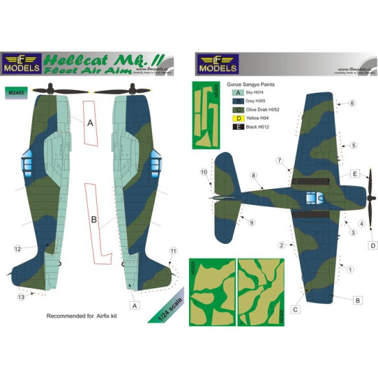 LF Models M2405 45681 Hellcat Mk.I/Mk.II FAA Camouflage painting mask