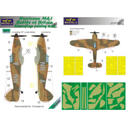 LF Models M2412 45681 Hurricane Mk.I Battle of Britain Camouflage Painting Mask A-scheme
