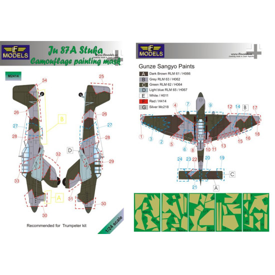 LF Models M2414 45681 Ju 87A Stuka Camouflage Painting Mask