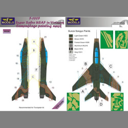 LF Models M3259 1/32 North American F-100F Super Sabre USAF in Vietnam Camouflage Painting Mask