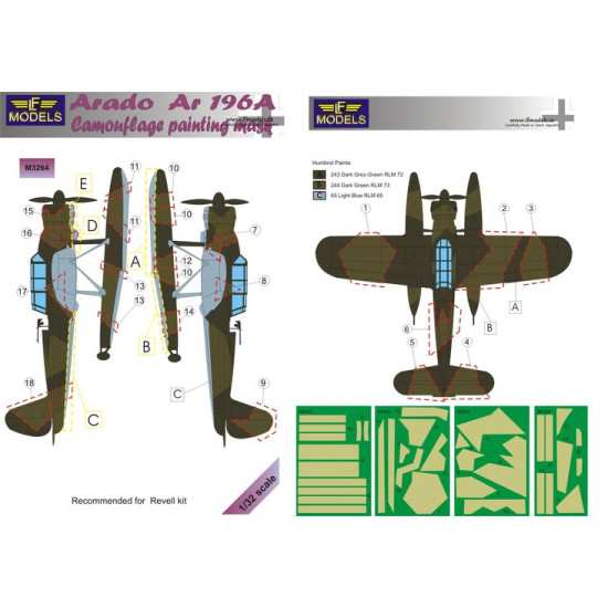 LF Models M3264 1/32 Arado Ar 196A Camouflage Painting Mask