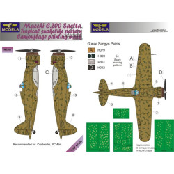 LF Models M3266 1/32 Macchi C.200 Saetta Tropical snakelike pattern Camouflage Painting Mask
