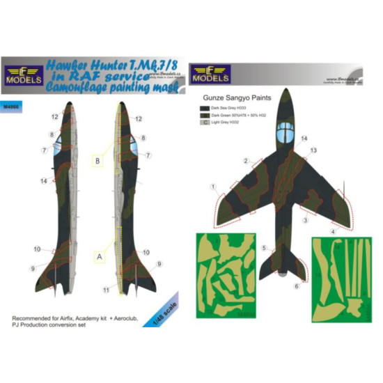 LF Models M4866 1/48 Hawker Hunter T.Mk.7/8 in RAF service Camouflage Painting Mask