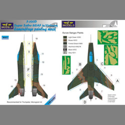 LF Models M4872 1/48 North American F-100D Super Sabre USAF in Vietnam Camouflage Painting Mask
