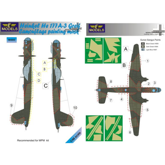 LF Models M4885 1/48 Heinkel He 177A-3 Greif Camouflage Painting Mask