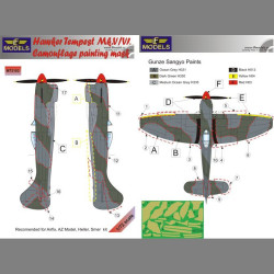 LF Models M72103 1/72 Hawker Tempest Mk.V/VI Camouflage Painting Mask