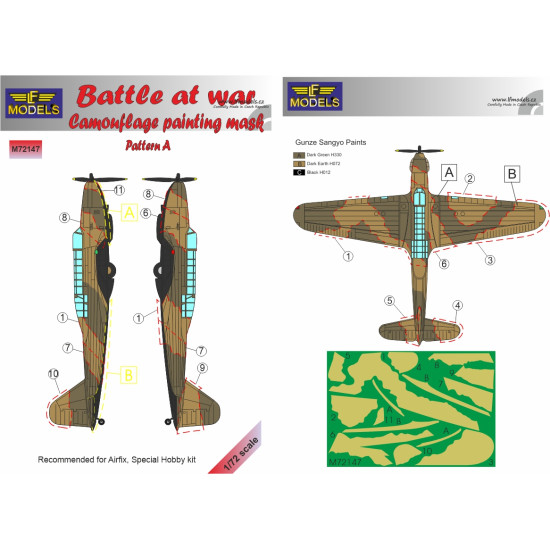 LF Models M72147 1/72 Battle at war Camouflage Painting Mask Patten A
