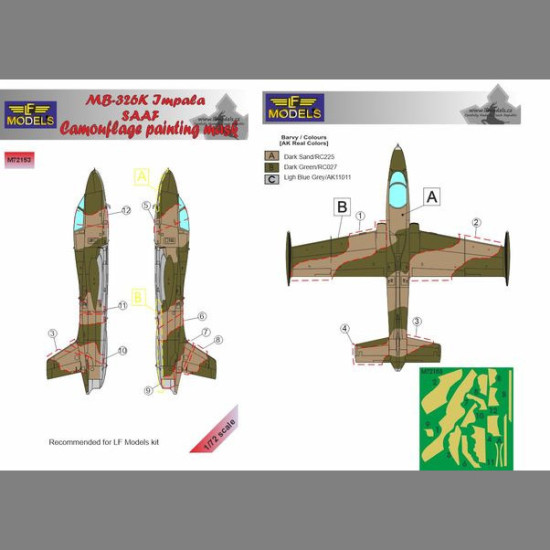 LF Models M72153 1/72 MB 326K Impala SAAF Camouflage Painting Mask
