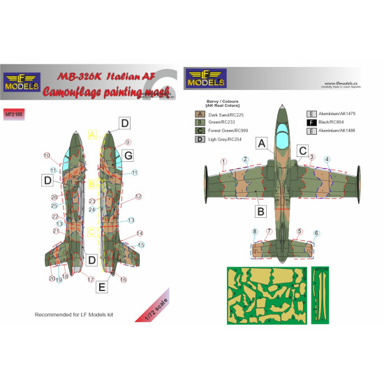 LF Models M72155 1/72 MB 326K Italian AF Camouflage Painting Mask