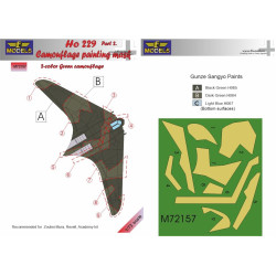 LF Models M72157 1/72 Ho 229 Part 2. Camouflage Painting Mask Green 2-color camo