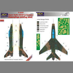 LF Models M7278 1/72 North American F-100F Super Sabre USAF in Vietnam Camouflage Painting Mask
