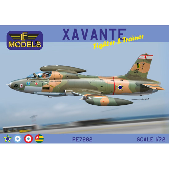 LF Models PE7282 1/72 Xavante Fighter & Trainer (2xBrazil, 1x Paraguay, 1x Togo,1x Argentina)
