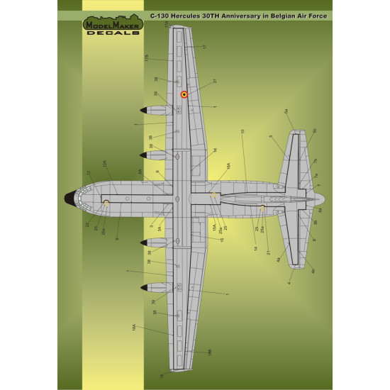 ModelMaker 1/144 D144030 C-130 Hercules 30TH Anniversary Belgian Aircraft Decal