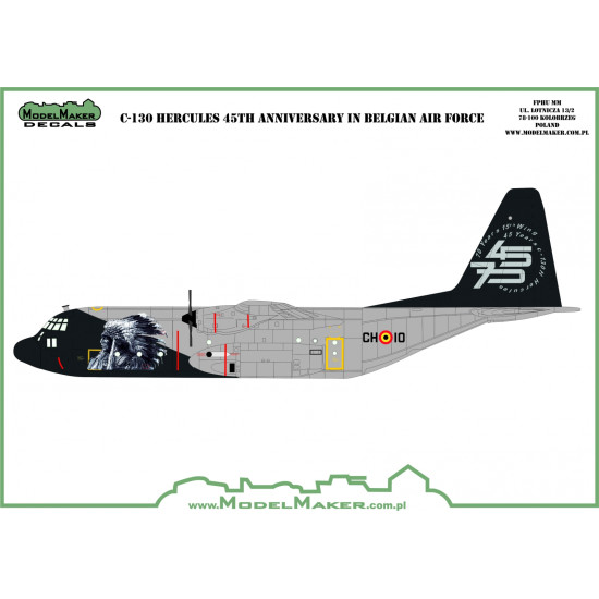 ModelMaker 1/144 D144156 C-130 Hercules 45th Belgian Air Force Aircraft Decal